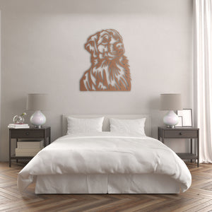 Golden Loyal Friend Dog Metal Wall Art | Decorative Pet Sculpture