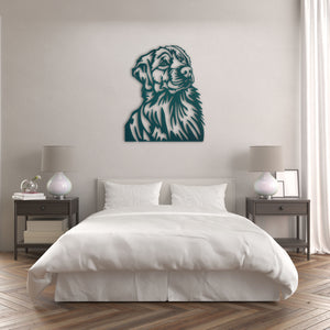 Golden Loyal Friend Dog Metal Wall Art | Decorative Pet Sculpture