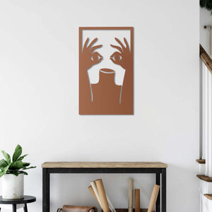 Eyes in Hands Metal Wall Art | Silent Gaze Decorative Wall Sculpture