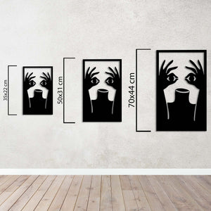 Eyes in Hands Metal Wall Art | Silent Gaze Decorative Wall Sculpture