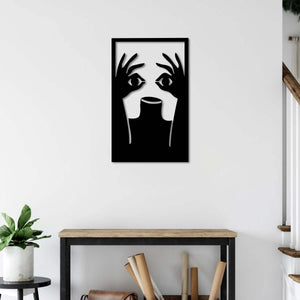 Eyes in Hands Metal Wall Art | Silent Gaze Decorative Wall Sculpture