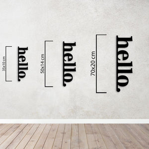 Vertical "Hello" Sign Metal Wall Art | Decorative Word Wall Decor