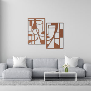 The Language of Gazes – 2-Piece Face Metal Wall Art