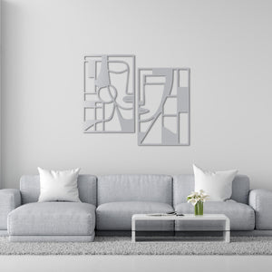 The Language of Gazes – 2-Piece Face Metal Wall Art