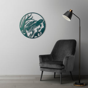 Turtle Metal Wall Art | Decorative Sea Life Wall Sculpture Decor