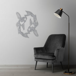 Koi Fish Metal Wall Art | Decorative Zen Wall Sculpture Decor