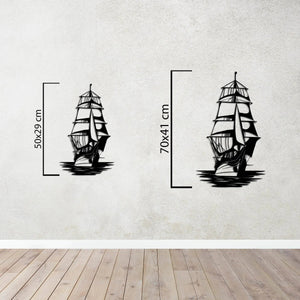 Rüzgârın Korsanı – Gemi Metal Duvar Dekoru Laser Artique