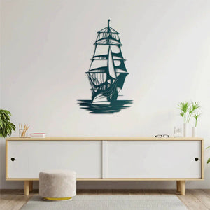 Rüzgârın Korsanı – Gemi Metal Duvar Dekoru Laser Artique