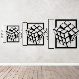 Mind Cube Metal Wall Art | Abstract Decorative Wall Sculpture