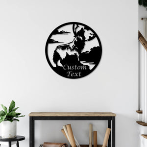 Wolf and Full Moon Metal Wall Art | Decorative Animal Wall Sculpture