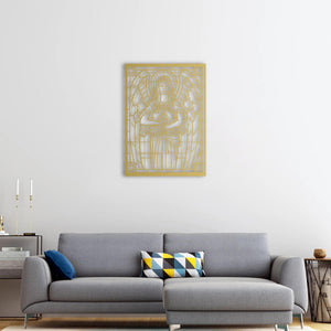 Protective Silence Metal Wall Art | Serene Decorative Sculpture