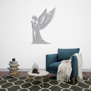 Guardian Angel Metal Wall Art | Spiritual Protective Sculpture