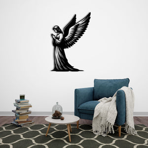 Guardian Angel Metal Wall Art | Spiritual Protective Sculpture