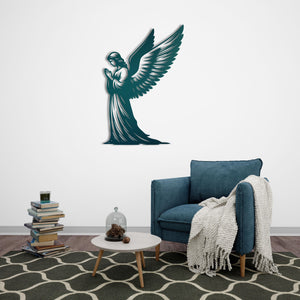 Guardian Angel Metal Wall Art | Spiritual Protective Sculpture