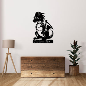 Little Dragon Metal Wall Art | Decorative Fantasy Wall Sculpture