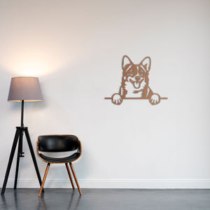 Happy Dog Metal Wall Art | Decorative Pet Lover Wall Sculpture Decor
