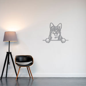 Happy Dog Metal Wall Art | Decorative Pet Lover Wall Sculpture Decor