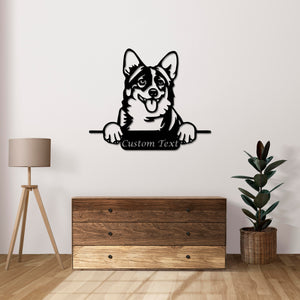 Happy Dog Metal Wall Art | Decorative Pet Lover Wall Sculpture Decor