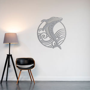 Ocean Melody Whale Metal Wall Art | Decorative Marine Sculpture Decor