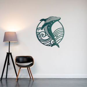 Ocean Melody Whale Metal Wall Art | Decorative Marine Sculpture Decor