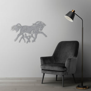 Freedom Trails: Mother & Foal Horse Metal Wall Art | Wall Sculpture