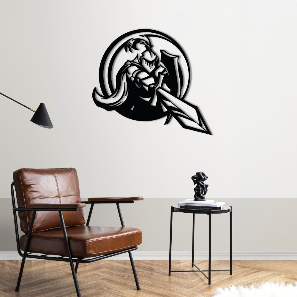 Brave warrior metal wall art ideal for heroic-themed living room decor