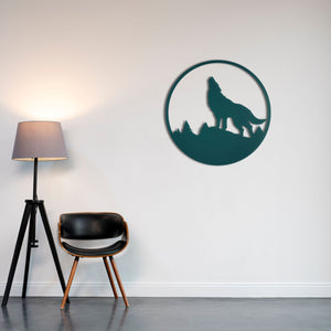 Wolf Symbol Metal Wall Art | Patriotic Decorative Sculpture