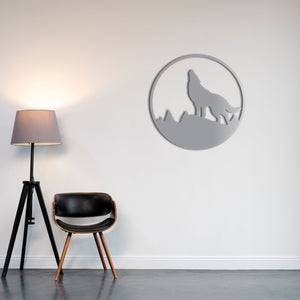 Wolf Symbol Metal Wall Art | Patriotic Decorative Sculpture