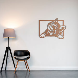 Playful Cat Metal Wall Art | Decorative Pet Lover Wall Sculpture