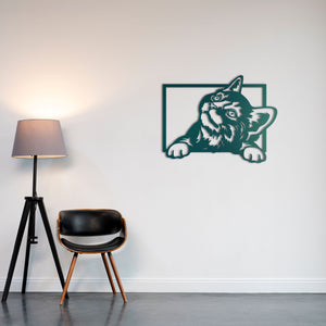 Playful Cat Metal Wall Art | Decorative Pet Lover Wall Sculpture