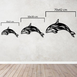Graceful Dolphin Metal Wall Art | Decorative Marine Wall Sculpture
