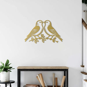 Wings of Love Birds Metal Wall Art | Decorative Bird Wall Sculpture