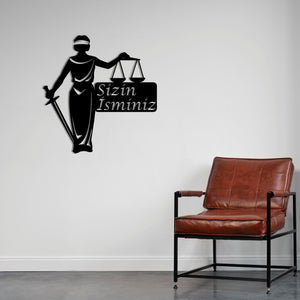 Balance of Justice Metal Wall Art | Elegant Legal Sculpture Decor