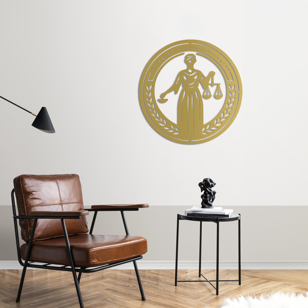 Symbol of Justice Metal Wall Art | Decorative Law Sculpture Decor