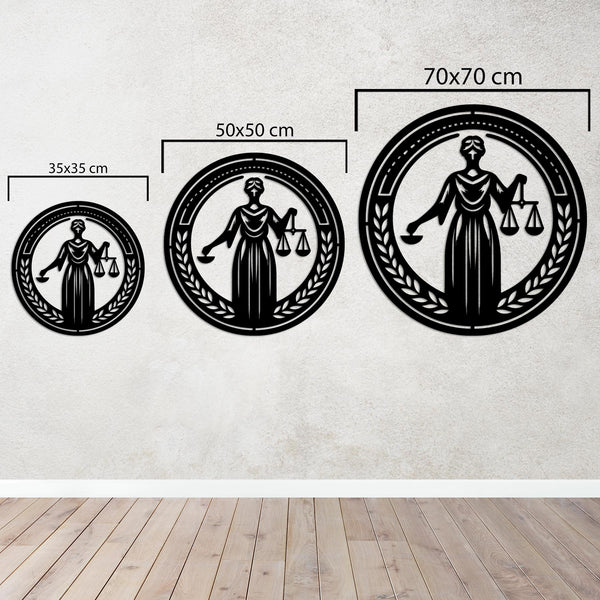 Symbol of Justice Metal Wall Art | Decorative Law Sculpture Decor