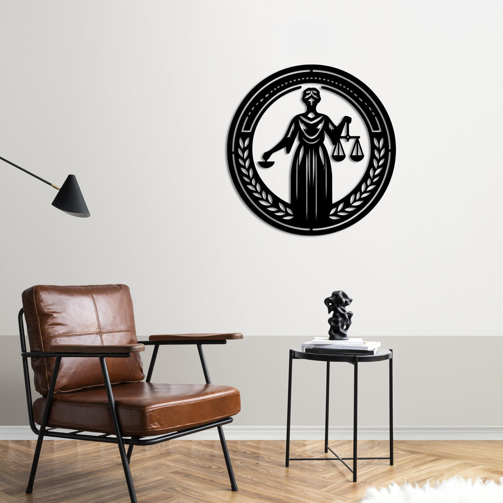 Symbol of Justice Metal Wall Art | Decorative Law Sculpture Decor