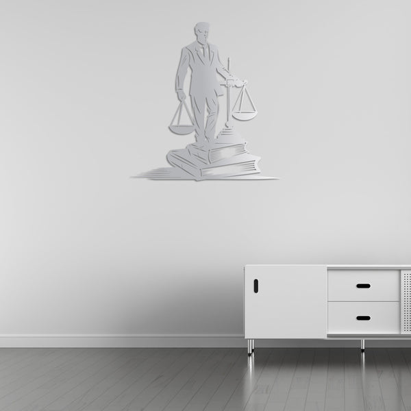 Lady Justice Metal Wall Art | Decorative Legal Sculpture Decor
