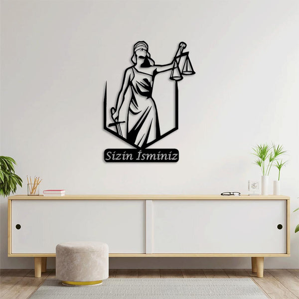 Shield of Justice Metal Wall Art | Powerful Decorative Sculpture