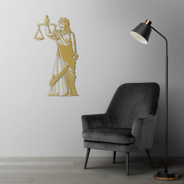 Face of Justice Metal Wall Art | Elegant Legal Decorative Sculpture