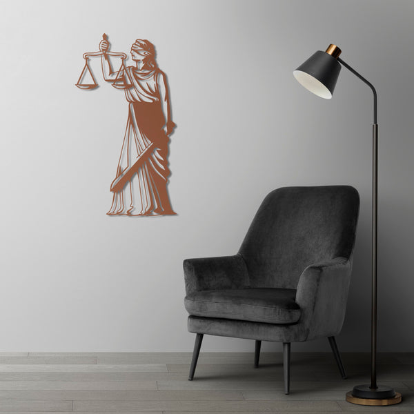 Face of Justice Metal Wall Art | Elegant Legal Decorative Sculpture
