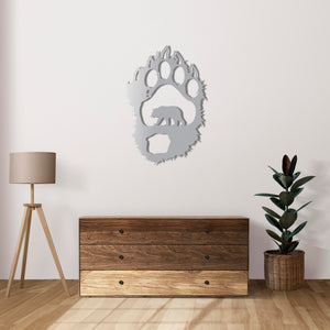 Handcrafted bear footprints wall sculpture perfect for garden decor
