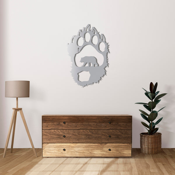Handcrafted bear footprints wall sculpture perfect for garden decor