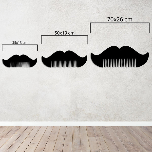 Comb Mustache Metal Wall Art | Barbershop Decorative Sculpture