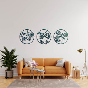 Stylish leaf-themed decorative wall art set for home offices