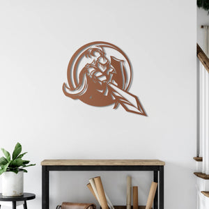Unique decorative warrior metal art for office and gaming rooms