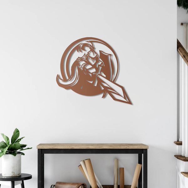 Unique decorative warrior metal art for office and gaming rooms