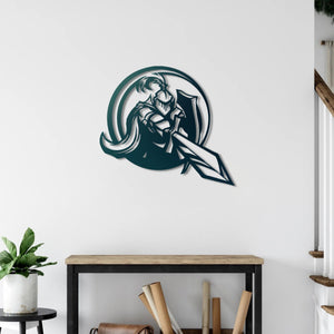 Detailed warrior metal wall decor symbolizing strength and bravery