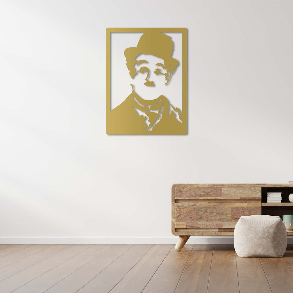 Charlie Chaplin metal wall art for vintage cinema decor