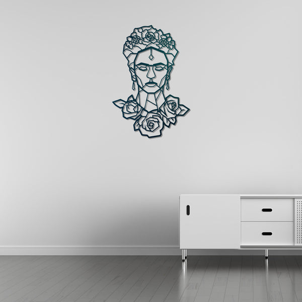 Frida Kahlo Queen of Flowers Metal Wall Art | Floral Wall Sculpture