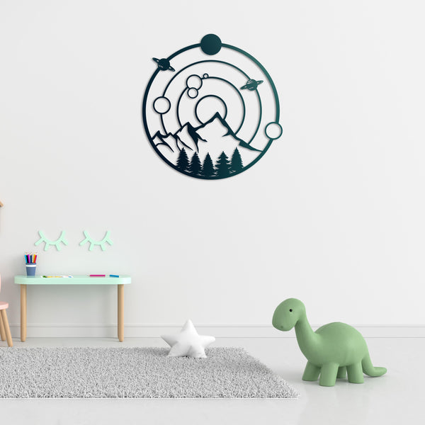 Among the Planets Metal Wall Art | Cosmic Decorative Sculpture